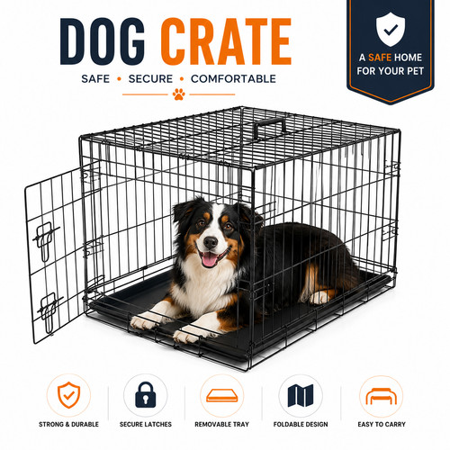 Dog cage puppy training crate - training,