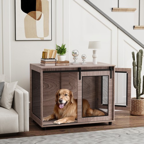 Pawhut dog crate furniture - crate, w/