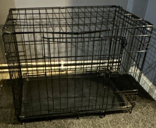 Black folding steel wire dog - steel,