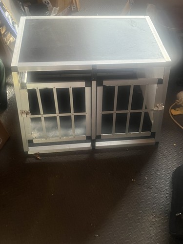 Large aluminium dog crate - aluminium,