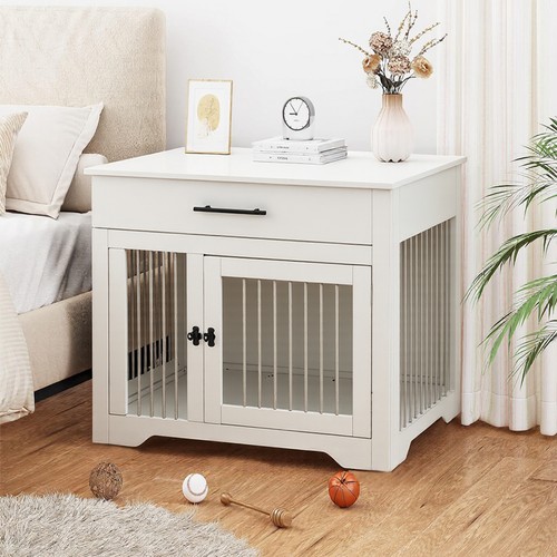 White dog cage - white,