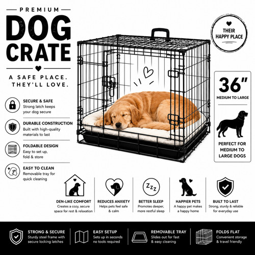 Dog crate double door - crate,