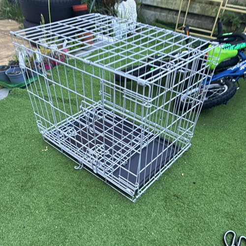 Folding steel wire dog - steel, cage