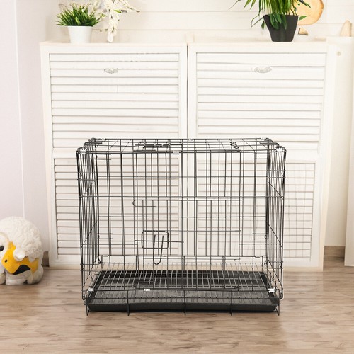 Black dog cage - black, puppy