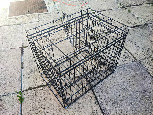 Black folding steel wire - steel, dog