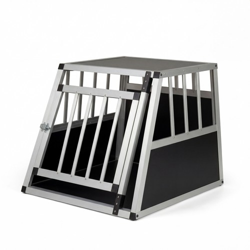 Aluminum dog travel crate with - aluminum,