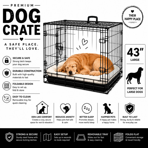 Large dog crate - crate, double