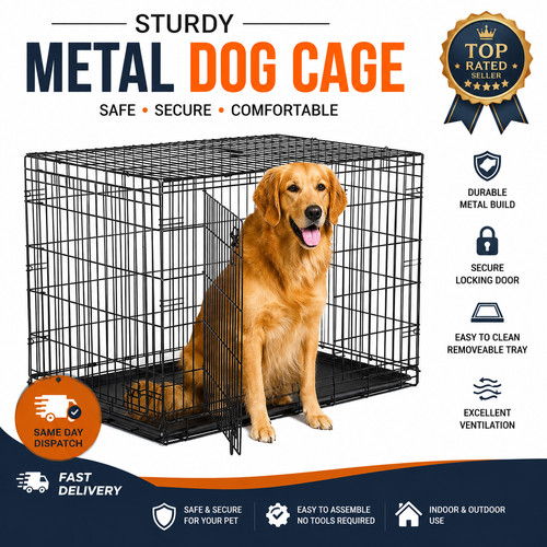 Metal dog cage - cage, training